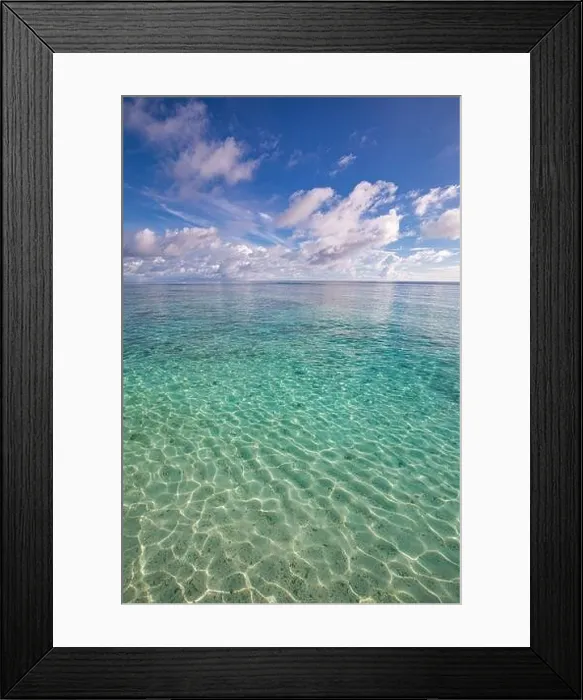 Framed Print : Relaxing seascape with wide horizon of the sky and the sea. Tropical ocean view, calm, tranquil lagoon, shallow water, horizon. Inspire nature Framed Print : Relaxing seascape with wide horizon of the sky and the sea. Tropical ocean view, calm, tranquil lagoon, shallow water, horizon. Inspire nature