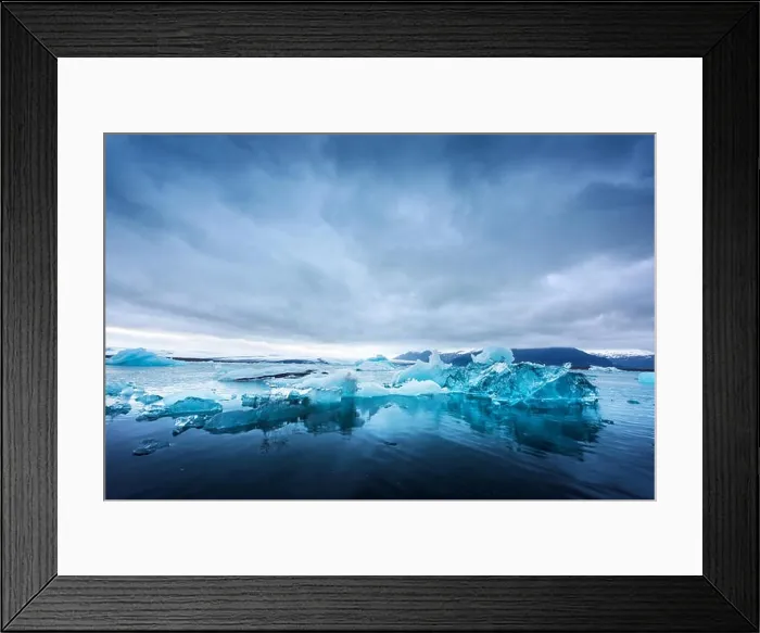 Framed Print : Icebergs in Jokulsarlon glacial lagoon. Vatnajokull National Park, southeast Iceland, Europe