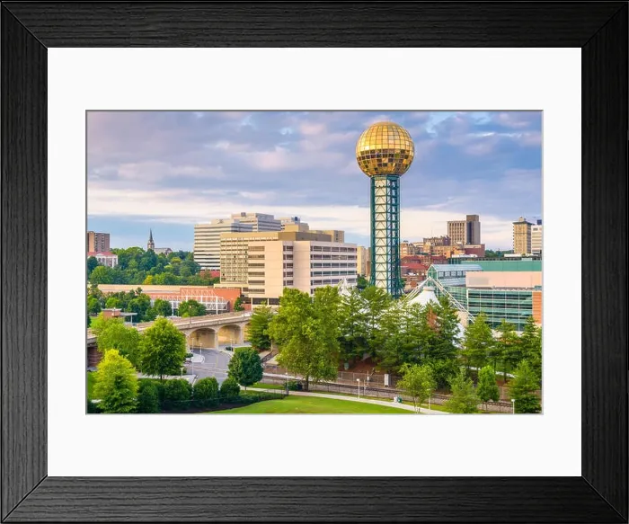 Framed Print : Knoxville, Tennessee, USA downtown skyline at twilight Framed Print : Knoxville, Tennessee, USA downtown skyline at twilight