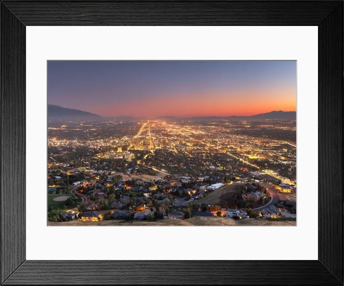 Framed Print : Salt Lake City, Utah, USA downtown city skyline at dusk Framed Print : Salt Lake City, Utah, USA downtown city skyline at dusk