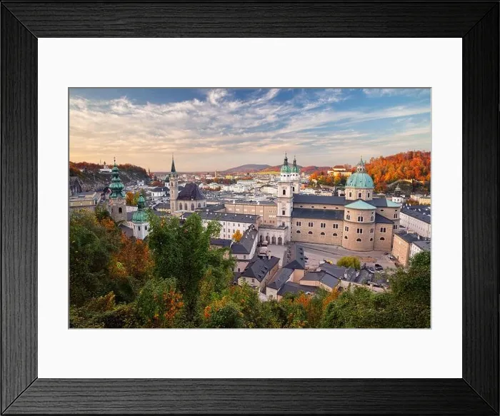 Framed Print : Salzburg, Austria. Cityscape image of the Salzburg, Austria with Salzburg Cathedral at autumn sunset Framed Print : Salzburg, Austria. Cityscape image of the Salzburg, Austria with Salzburg Cathedral at autumn sunset