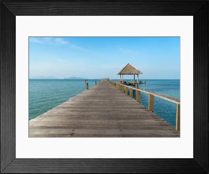 Framed Print : Wooden pier between sunset in Phuket, Thailand. Summer, Travel, Vacation and Holiday concept Framed Print : Wooden pier between sunset in Phuket, Thailand. Summer, Travel, Vacation and Holiday concept
