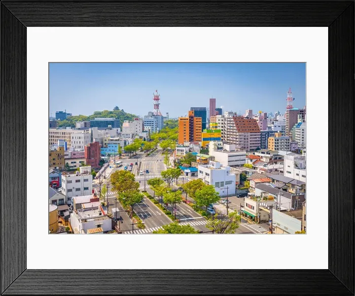 Framed Print : Wakayama City, Japan downtown skyline in the day Framed Print : Wakayama City, Japan downtown skyline in the day