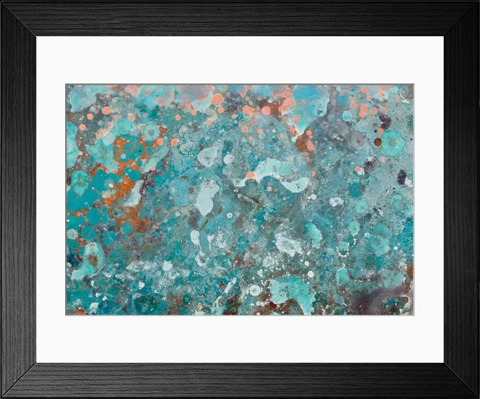 Framed Print : Textured abstract painting. Hand painted background. Blue and brown colors Framed Print : Textured abstract painting. Hand painted background. Blue and brown colors