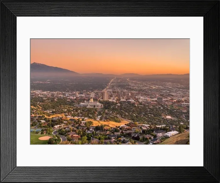 Framed Print : Salt Lake City, Utah, USA downtown city skyline at dusk Framed Print : Salt Lake City, Utah, USA downtown city skyline at dusk