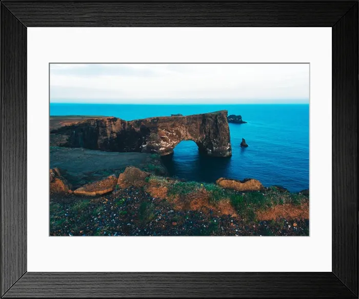 Framed Print : Unique basalt arch on Dyrholaey Framed Print : Unique basalt arch on Dyrholaey
