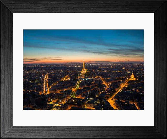 Framed Print : PARIS, FRANCE - May 5, 2016: Beautiful Paris skyline view Eiffel tower during light show at dusk, Paris, France Framed Print : PARIS, FRANCE - May 5, 2016: Beautiful Paris skyline view Eiffel tower during light show at dusk, Paris, France