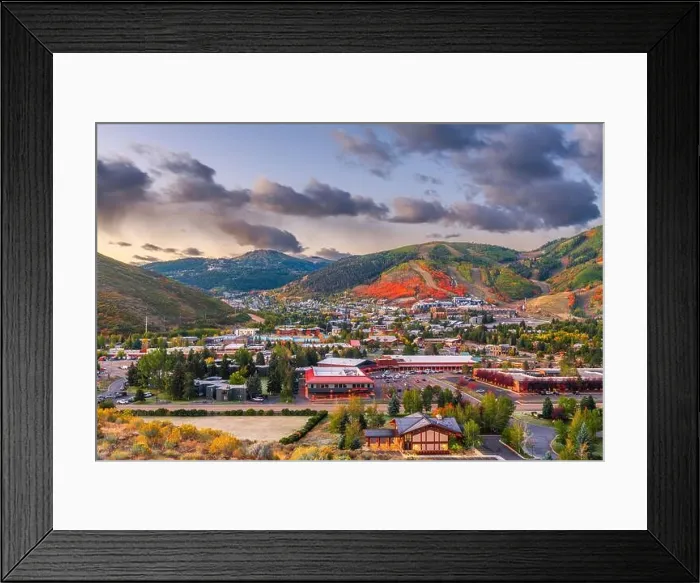 Framed Print : Park City, Utah, USA downtown in autumn at dusk Framed Print : Park City, Utah, USA downtown in autumn at dusk