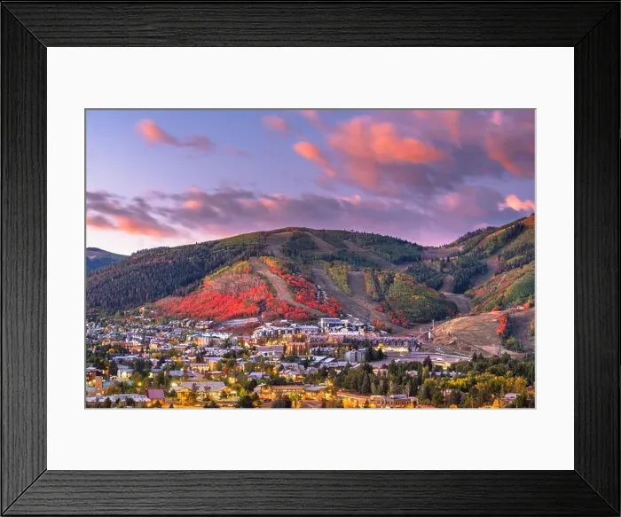 Framed Print : Park City, Utah, USA downtown in autumn at dusk Framed Print : Park City, Utah, USA downtown in autumn at dusk