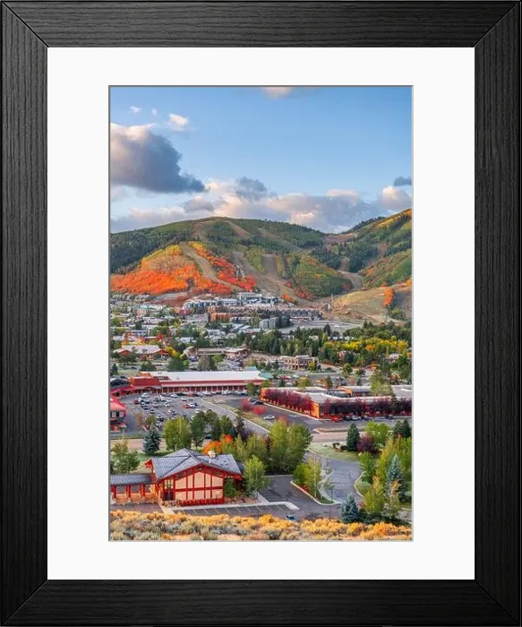 Framed Print : Park City, Utah, USA downtown in autumn at dusk Framed Print : Park City, Utah, USA downtown in autumn at dusk