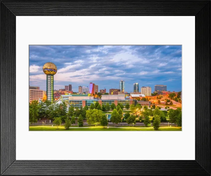 Framed Print : Knoxville, Tennessee, USA downtown skyline at twilight Framed Print : Knoxville, Tennessee, USA downtown skyline at twilight