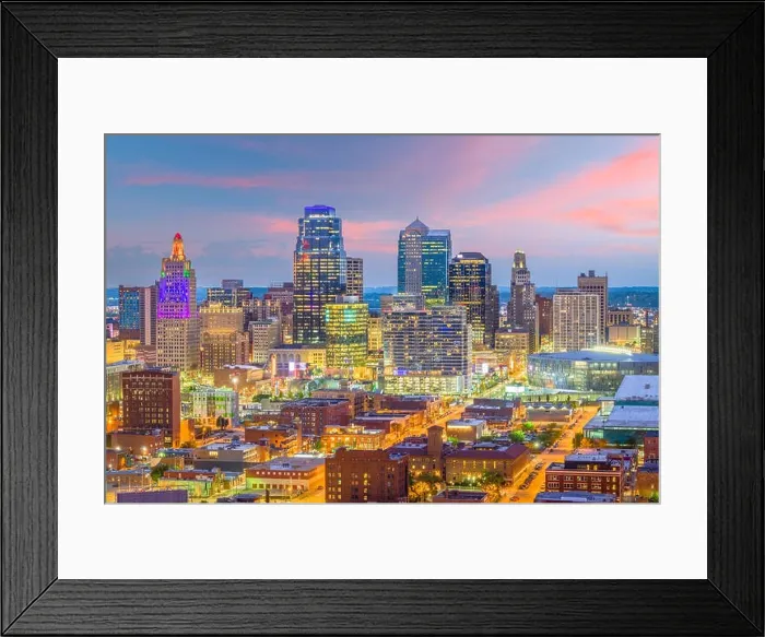 Framed Print : Kansas City, Missouri, USA downtown cityscape at twilight Framed Print : Kansas City, Missouri, USA downtown cityscape at twilight