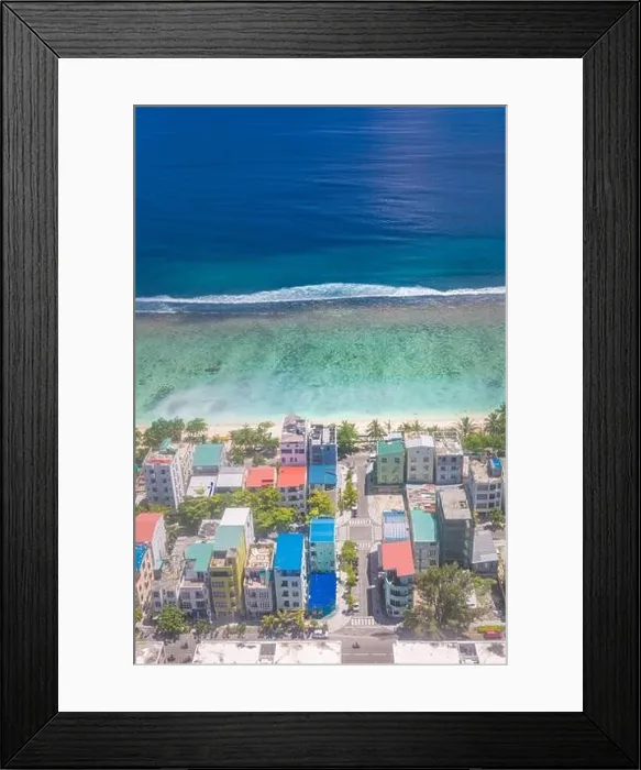 Framed Print : Maldives islands. Maldivian capital from above. Abstract cityscape Framed Print : Maldives islands. Maldivian capital from above. Abstract cityscape