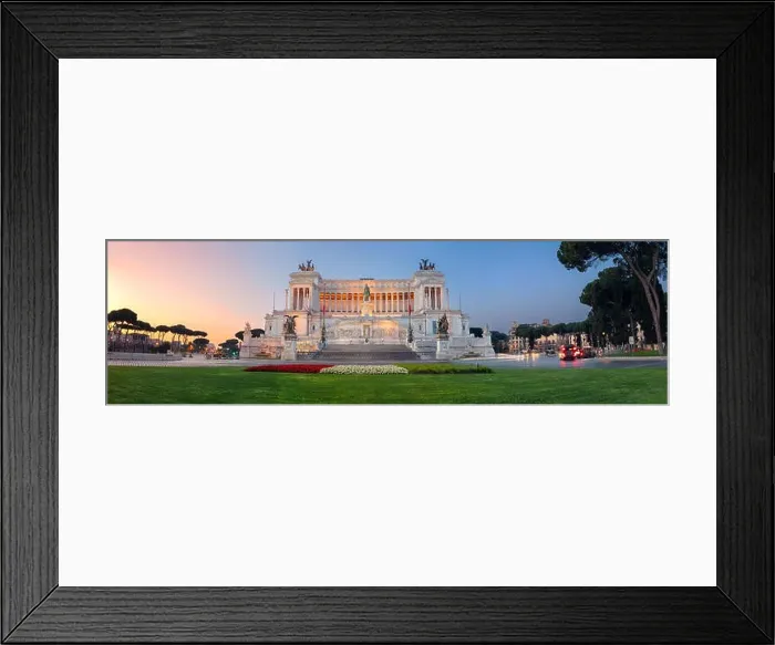 Framed Print : Rome. Panoramic image of the Monument of Victor Emmanuel II, Venezia Square, in Rome, Italy during sunrise Framed Print : Rome. Panoramic image of the Monument of Victor Emmanuel II, Venezia Square, in Rome, Italy during sunrise