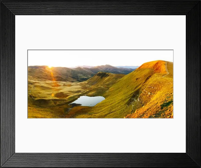 Framed Print : Mountain lake on sunrise time Framed Print : Mountain lake on sunrise time