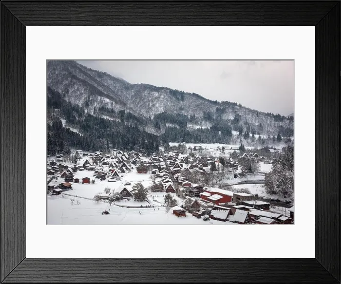 Framed Print : Shirakawago, Japan historic village in winter Framed Print : Shirakawago, Japan historic village in winter