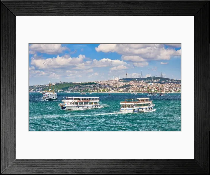 Framed Print : Boats on the Bosphorus, Istanbul, Turkey Framed Print : Boats on the Bosphorus, Istanbul, Turkey