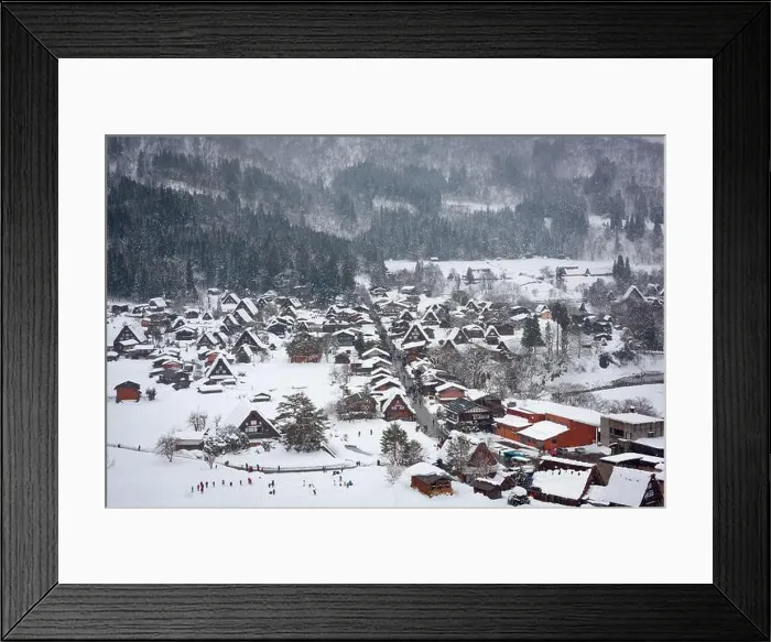 Framed Print : Shirakawago, Japan historic village in winter Framed Print : Shirakawago, Japan historic village in winter