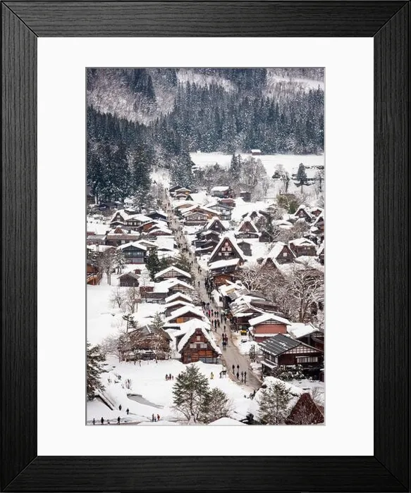 Framed Print : Shirakawago, Japan historic village in winter Framed Print : Shirakawago, Japan historic village in winter