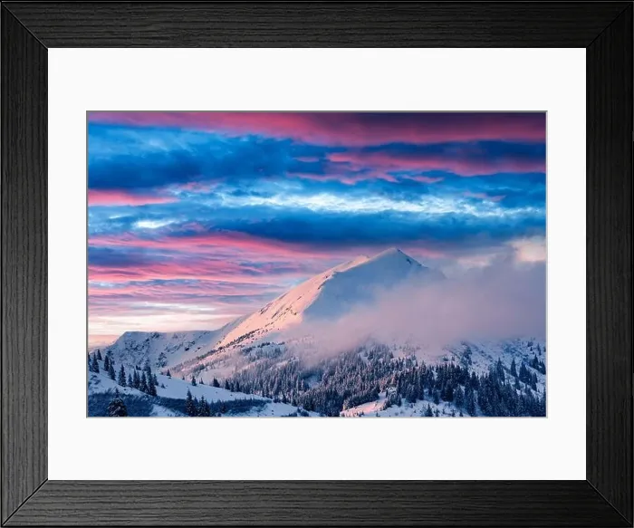 Framed Print : Fantastic winter landscape in snowy mountains glowing by morning sunlight. Dramatic wintry scene with frozen snowy trees at sunrise Framed Print : Fantastic winter landscape in snowy mountains glowing by morning sunlight. Dramatic wintry scene with frozen snowy trees at sunrise