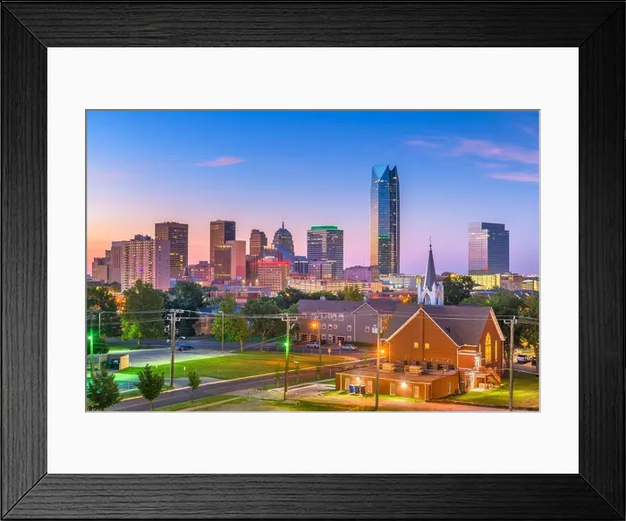 Framed Print : Oklahoma City, Oklahoma, USA downtown skyline at twilight Framed Print : Oklahoma City, Oklahoma, USA downtown skyline at twilight
