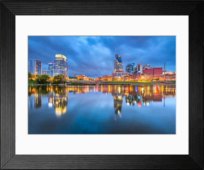 Framed Print : Nashville, Tennessee, USA downtown cityscape at dusk Framed Print : Nashville, Tennessee, USA downtown cityscape at dusk