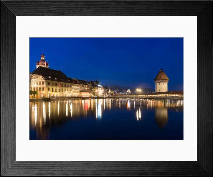 Framed Print : Lucerne. Image of Lucerne, Switzerland during twilight blue hour Framed Print : Lucerne. Image of Lucerne, Switzerland during twilight blue hour