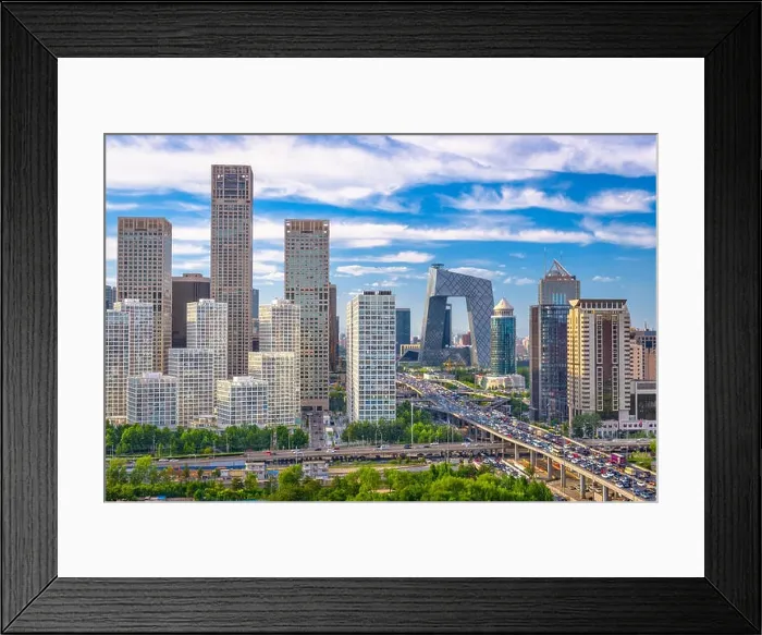 Framed Print : Beijing, China modern financial district cityscape at dusk Framed Print : Beijing, China modern financial district cityscape at dusk