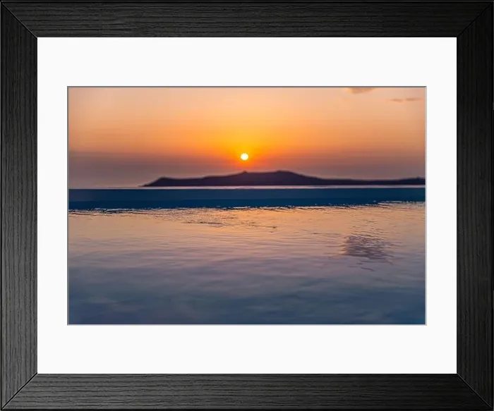 Framed Print : Sunset poolside vacation at Santorini, infinity swimming pool looking over the caldera ocean of Santorini. Amazing summer travel background, tranquil Framed Print : Sunset poolside vacation at Santorini, infinity swimming pool looking over the caldera ocean of Santorini. Amazing summer travel background, tranquil