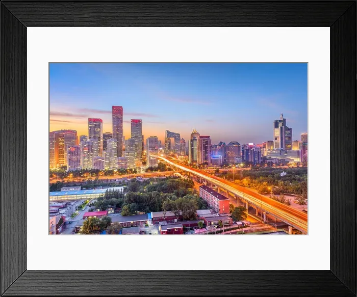 Framed Print : Beijing, China modern financial district cityscape at dusk Framed Print : Beijing, China modern financial district cityscape at dusk