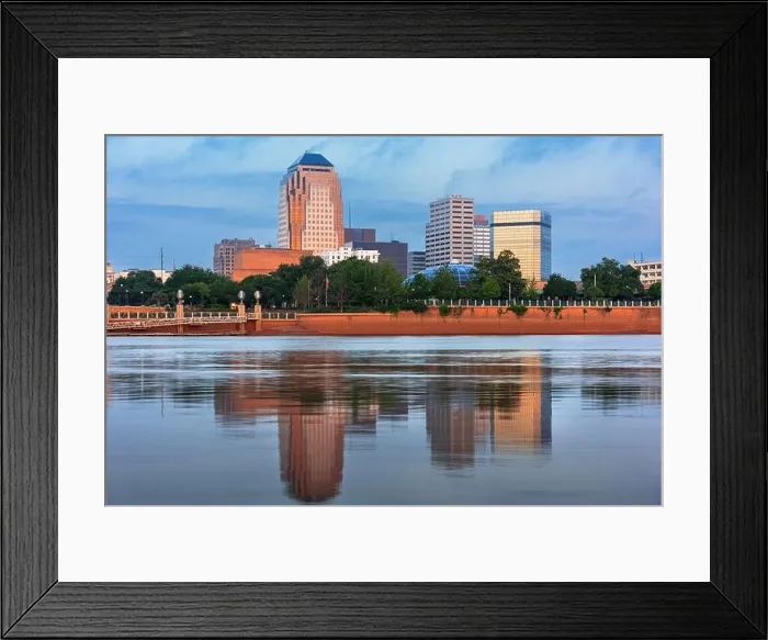 Framed Print : Shreveport, Louisiana, USA downtown skyline on the Red River at twilight Framed Print : Shreveport, Louisiana, USA downtown skyline on the Red River at twilight