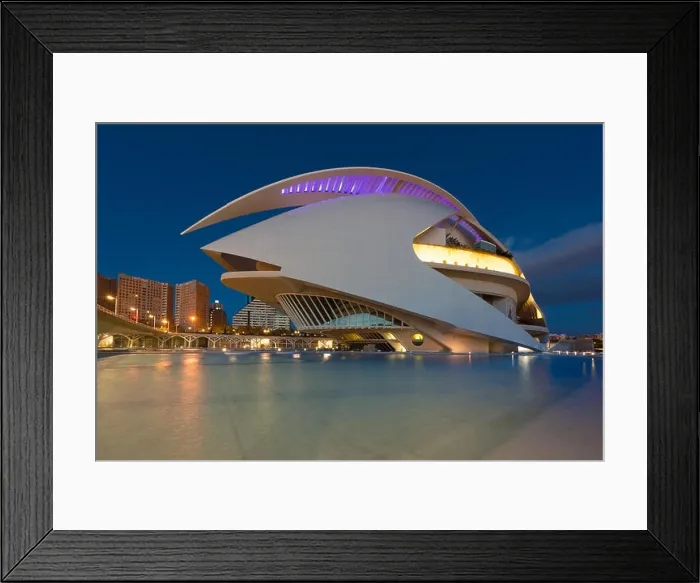 Framed Print : Valencia Opera House or Palau de les Arts Reina Sofia at night in Valencia, Spain Framed Print : Valencia Opera House or Palau de les Arts Reina Sofia at night in Valencia, Spain