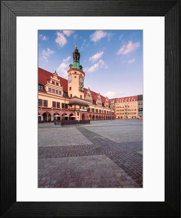 Framed Print : Leipzig, Germany. Cityscape image of Leipzig, Germany with Old Town Hall and the Market square at sunrise