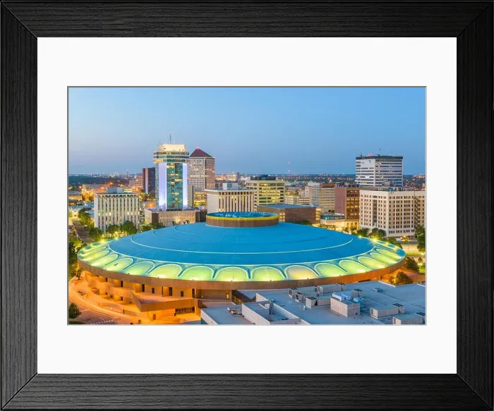 Framed Print : Wichita, Kansas, USA downtown skyline at dusk Framed Print : Wichita, Kansas, USA downtown skyline at dusk