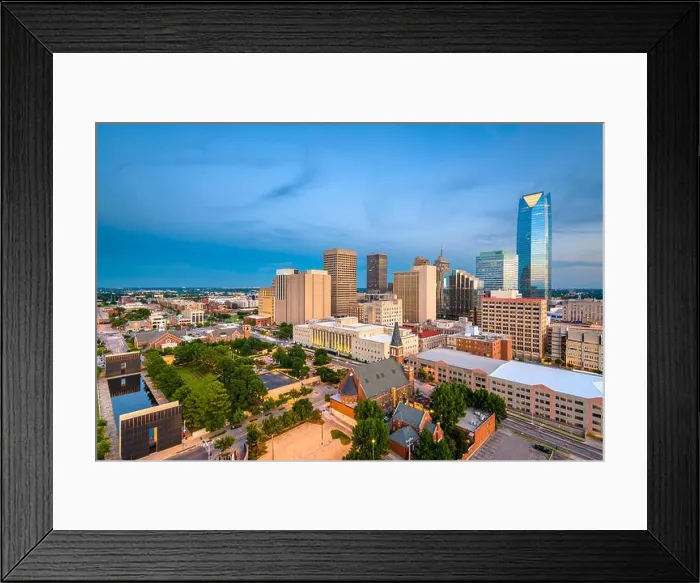 Framed Print : Oklahoma City, Oklahoma, USA downtown skyline at twilight Framed Print : Oklahoma City, Oklahoma, USA downtown skyline at twilight