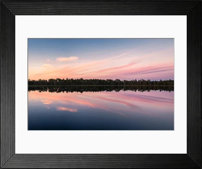 Framed Print : Scenic lake view with reflections and sunset at peaceful evening in National Park Finland Framed Print : Scenic lake view with reflections and sunset at peaceful evening in National Park Finland