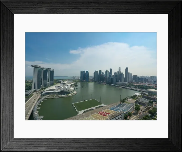 Framed Print : Singapore cityscape at morning. Landscape of Singapore business building around Marina bay. Modern high building in business district area Framed Print : Singapore cityscape at morning. Landscape of Singapore business building around Marina bay. Modern high building in business district area