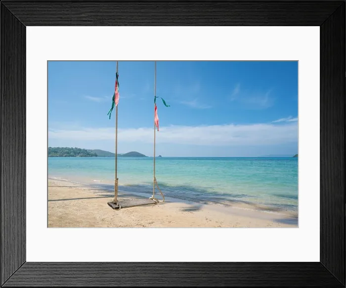 Framed Print : Swing hang from coconut palm tree over summer beach sea in Phuket, Thailand. Summer, Travel, Vacation and Holiday concept Framed Print : Swing hang from coconut palm tree over summer beach sea in Phuket, Thailand. Summer, Travel, Vacation and Holiday concept