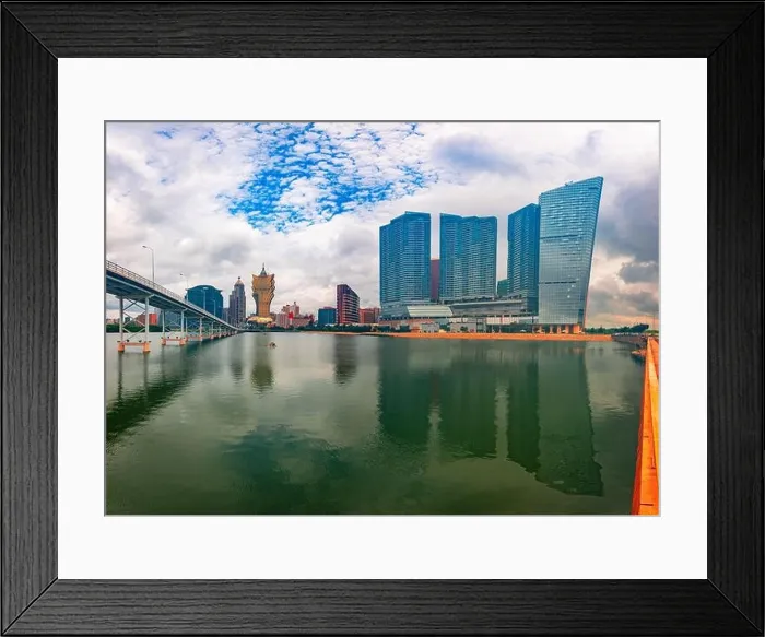 Framed Print : Macau, China cityscape on Nam Van Lake Framed Print : Macau, China cityscape on Nam Van Lake