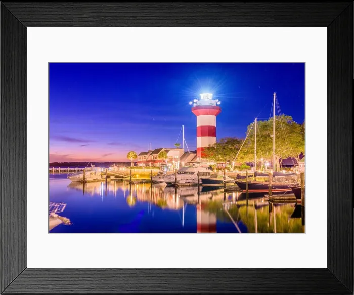 Framed Print : Hilton Head, South Carolina, lighthouse at dusk Framed Print : Hilton Head, South Carolina, lighthouse at dusk