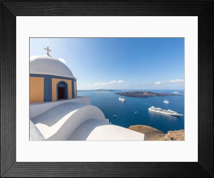Framed Print : Santorini island, Greece. Incredibly romantic summer landscape on Santorini. Oia village in the morning light. Amazing view with white houses. Island Framed Print : Santorini island, Greece. Incredibly romantic summer landscape on Santorini. Oia village in the morning light. Amazing view with white houses. Island