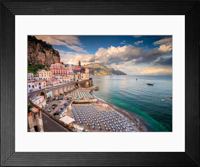 Framed Print : Atrani. Aerial view of Atrani famous coastal village located on Amalfi Coast, Italy Framed Print : Atrani. Aerial view of Atrani famous coastal village located on Amalfi Coast, Italy