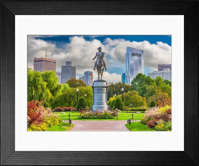Framed Print : George Washington Monument at Public Garden in Boston, Massachusetts Framed Print : George Washington Monument at Public Garden in Boston, Massachusetts