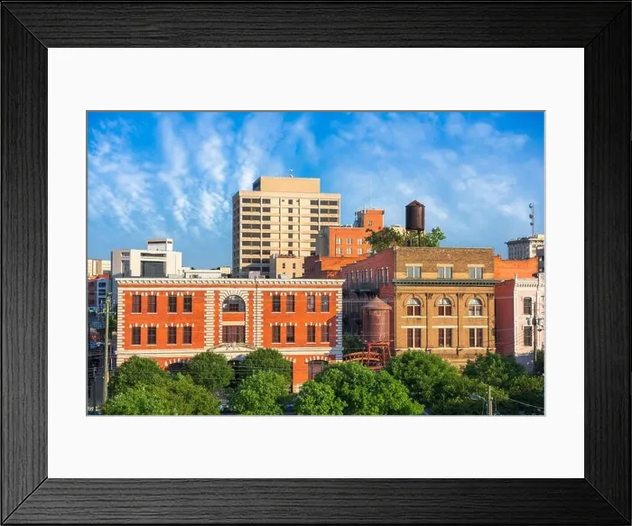 Framed Print : Montgomery, Alabama, USA cityscape and historic water towers Framed Print : Montgomery, Alabama, USA cityscape and historic water towers