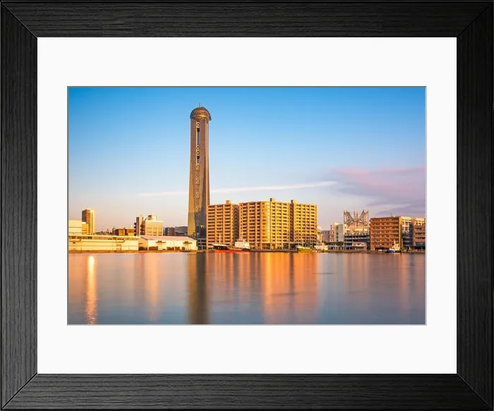 Framed Print : Shimonoseki, Japan waterfront skyline at the tower Framed Print : Shimonoseki, Japan waterfront skyline at the tower