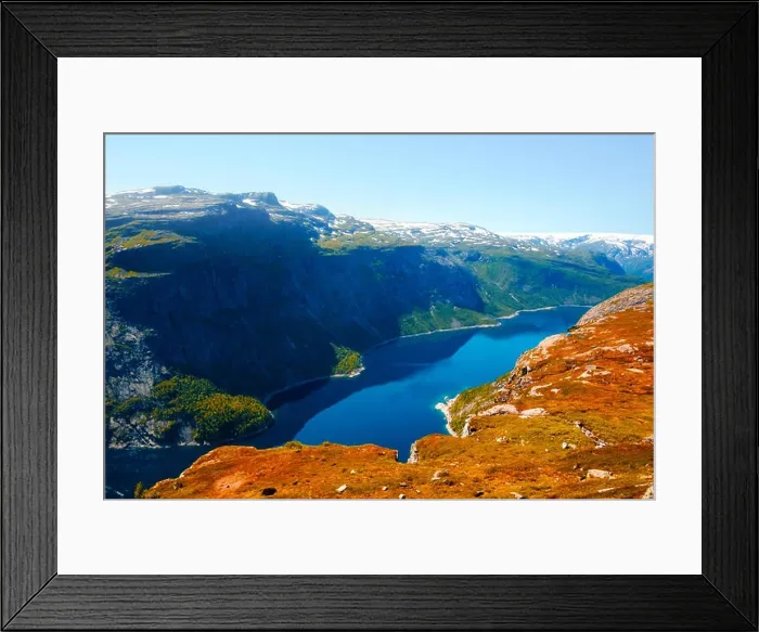 Framed Print : Ringedalsvatnet lake near Trolltunga Framed Print : Ringedalsvatnet lake near Trolltunga