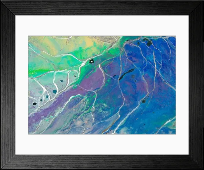 Framed Print : Abstract painting background in a gentle blue tone
