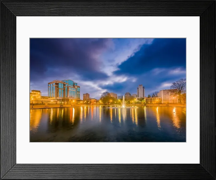 Framed Print : Huntsville, Alabama, USA park and downtown cityscape at twilight Framed Print : Huntsville, Alabama, USA park and downtown cityscape at twilight