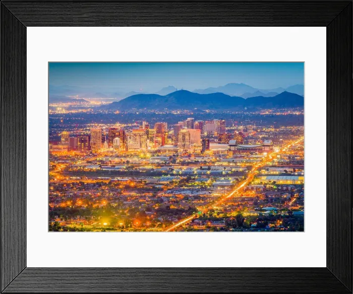 Framed Print : Phoenix, Arizona, USA downtown cityscape at dusk Framed Print : Phoenix, Arizona, USA downtown cityscape at dusk