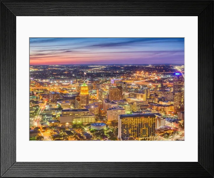 Framed Print : San Antonio, Texas, USA downtown city skyline at dusk Framed Print : San Antonio, Texas, USA downtown city skyline at dusk